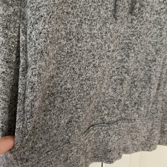 aerie Just Add Leggings Sweater Heathered Gray Size Medium Cowl Neck Drawstring - Picture 3 of 9